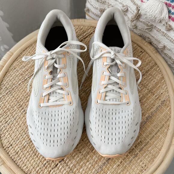 Brooks Glycerin 20 White Grey Peach Road-Running Sneakers Women’s Size 11.5 - Picture 3 of 8